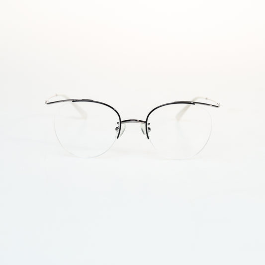 Simple Half Frame Oval Titanium Optical Frame | GMGeyewear Coquelicot2 GO83T6006