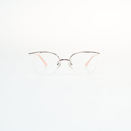 Simple Half Frame Oval Titanium Optical Frame | GMGeyewear Coquelicot2 GO83T6007