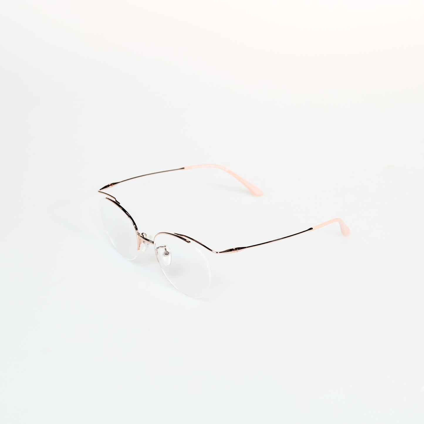 Simple Half Frame Oval Titanium Optical Frame | GMGeyewear Coquelicot2 GO83T6007