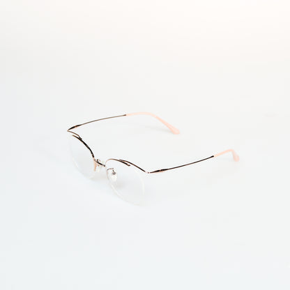 Simple Half Frame Oval Titanium Optical Frame | GMGeyewear Coquelicot2 GO83T6007